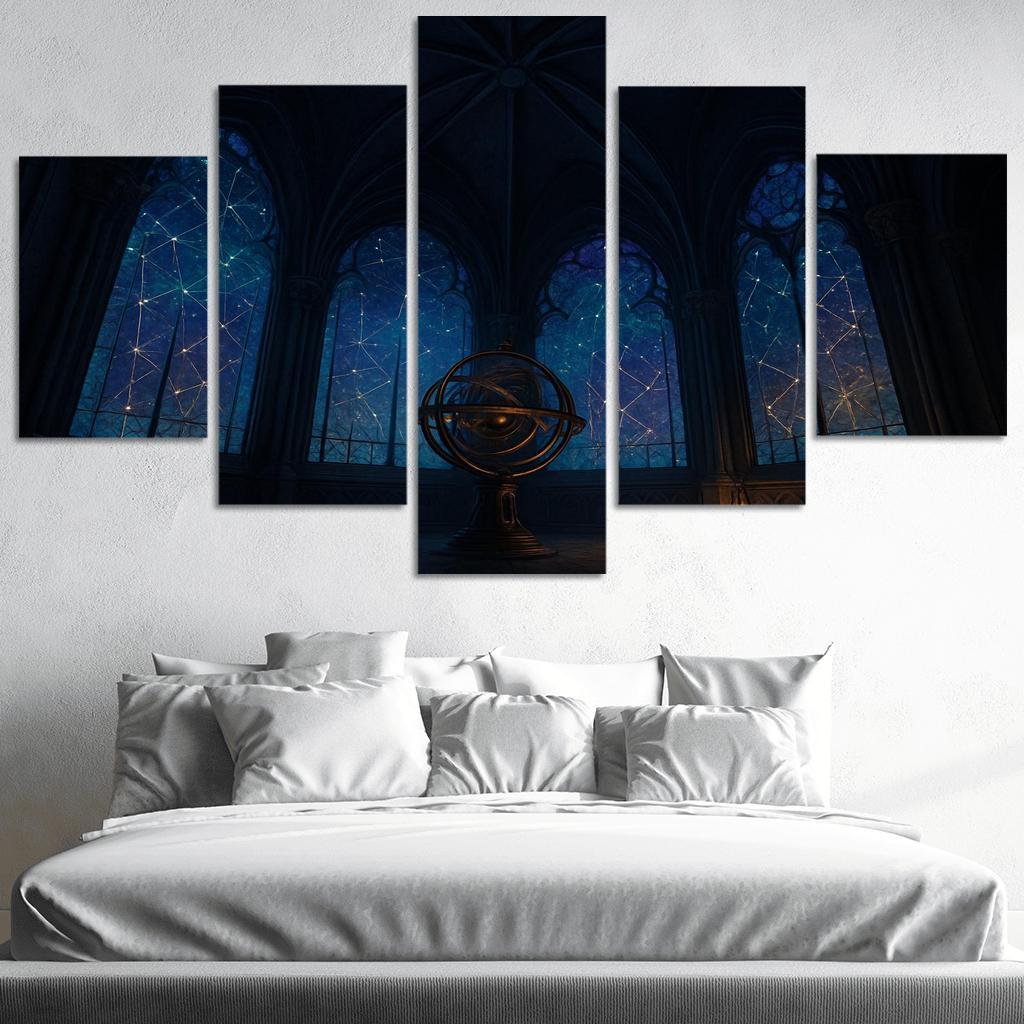 Ribbed Vault Observatory With Stained Glass Star Maps custom paintings frame