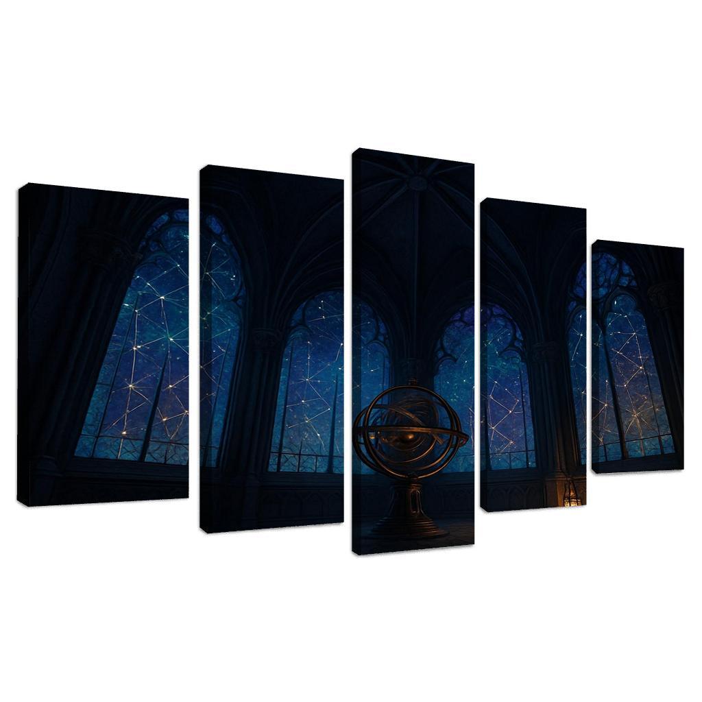 Ribbed Vault Observatory With Stained Glass Star Maps custom paintings frame