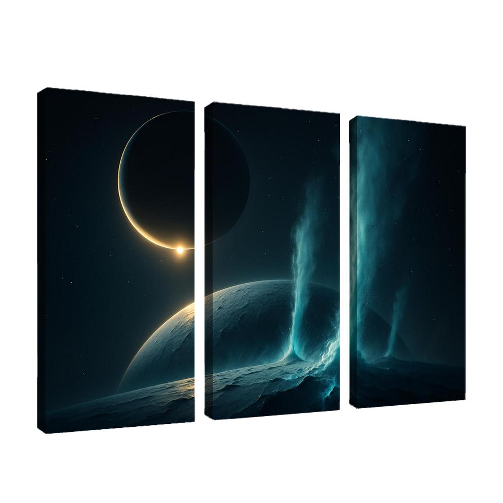 Cryovolcanic Plumes On An Ocean Moon At Eclipse framed paintings