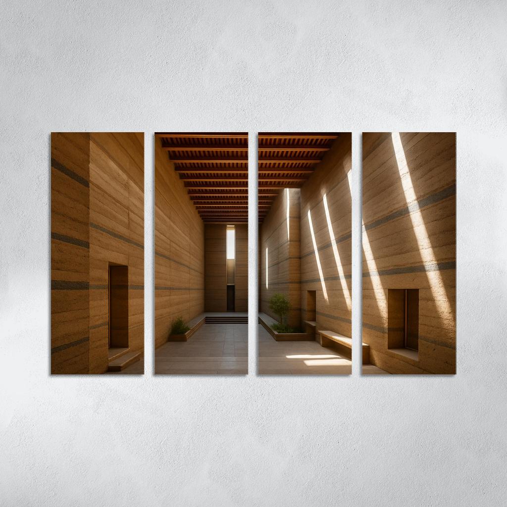 Stratified Rammed Earth Light Cathedral framed paintings