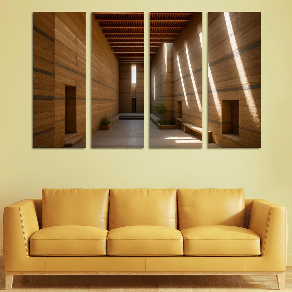 Stratified Rammed Earth Light Cathedral framed paintings
