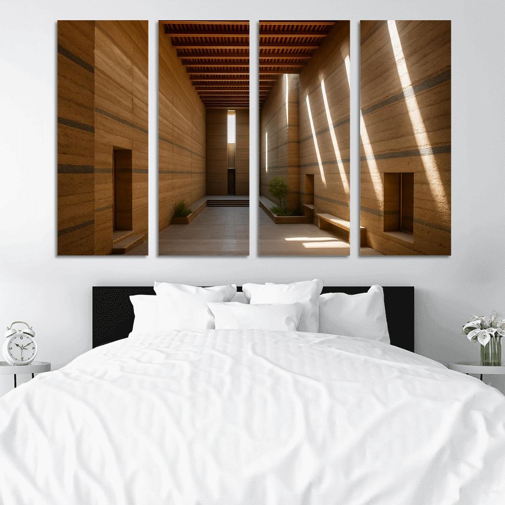 Stratified Rammed Earth Light Cathedral framed paintings