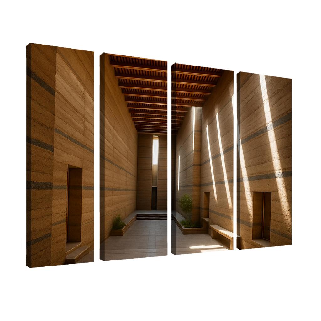 Stratified Rammed Earth Light Cathedral framed paintings