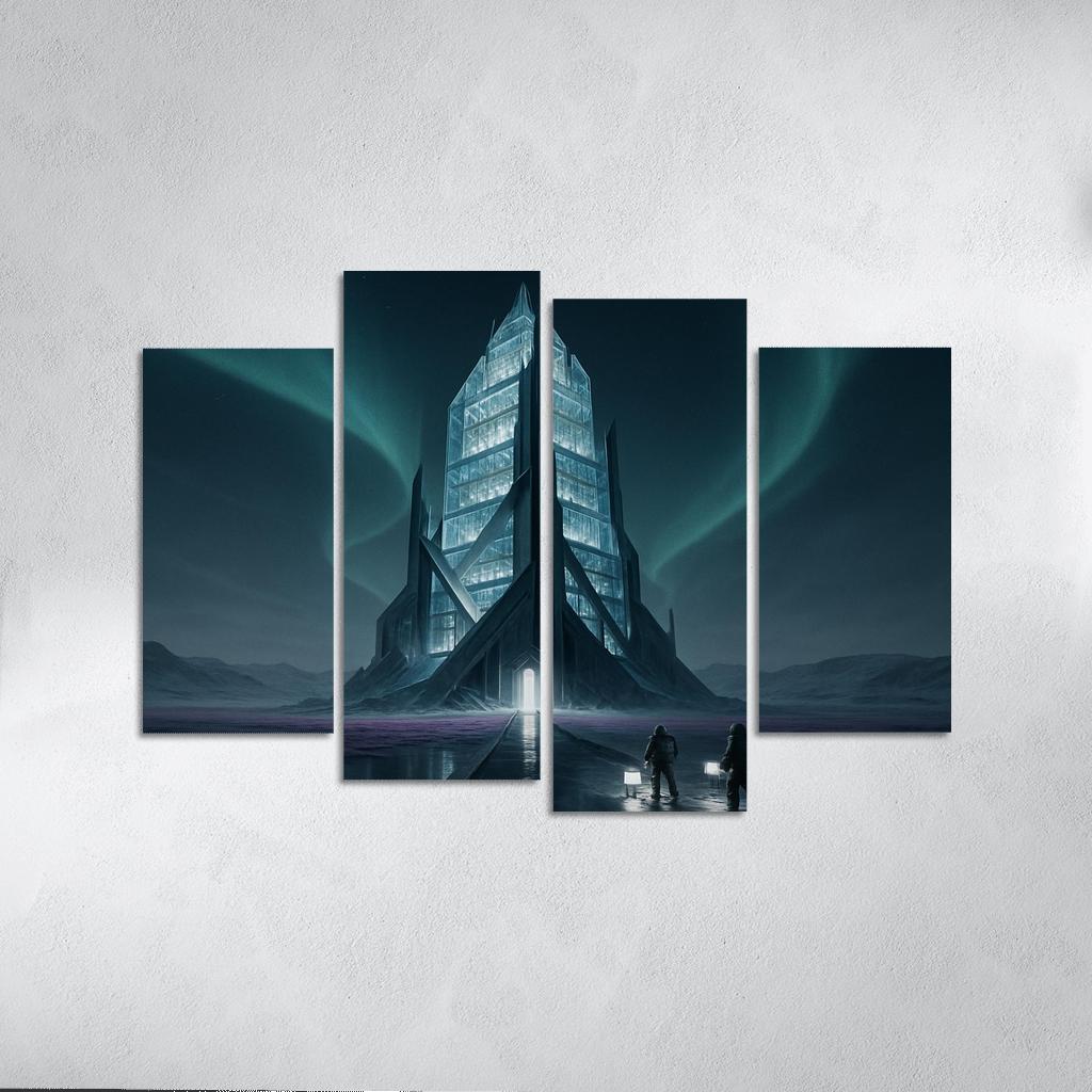The Cryoglass Archive Spire multi-panel paintings