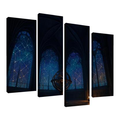 Ribbed Vault Observatory With Stained Glass Star Maps custom paintings frame