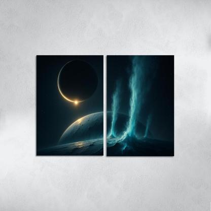 Cryovolcanic Plumes On An Ocean Moon At Eclipse framed paintings