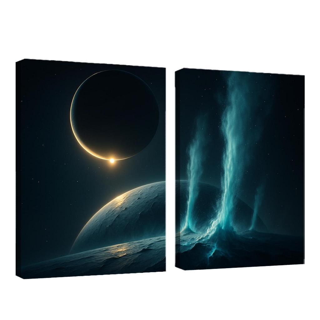 Cryovolcanic Plumes On An Ocean Moon At Eclipse framed paintings