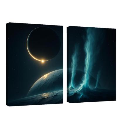 Cryovolcanic Plumes On An Ocean Moon At Eclipse framed paintings