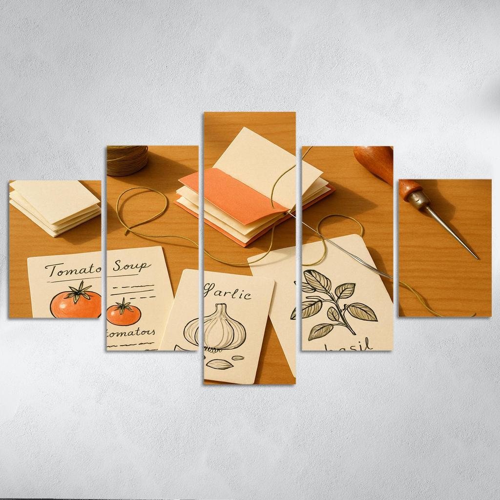 Hand Bound Mini Recipe Zine Crafting wall decor