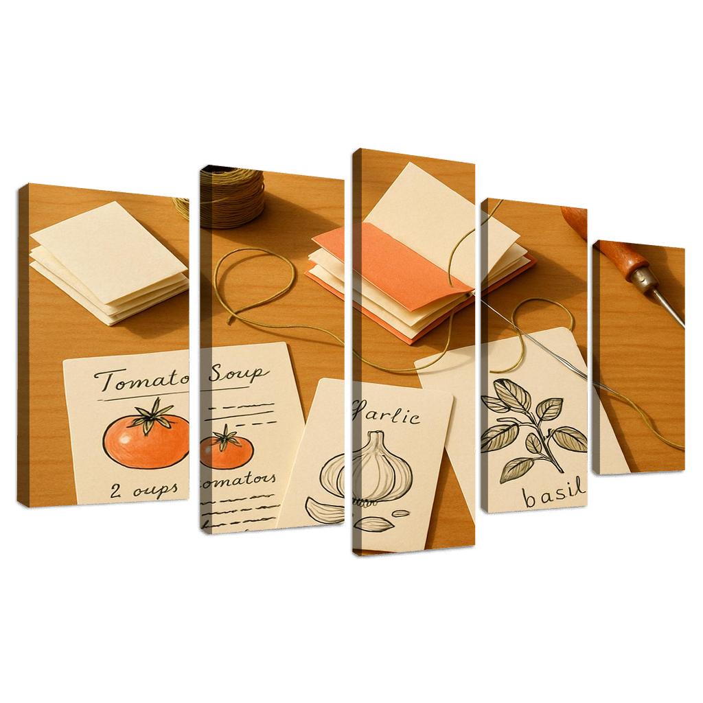 Hand Bound Mini Recipe Zine Crafting wall decor