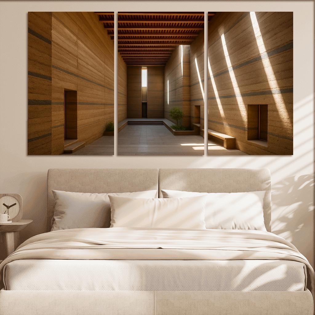 Stratified Rammed Earth Light Cathedral framed paintings