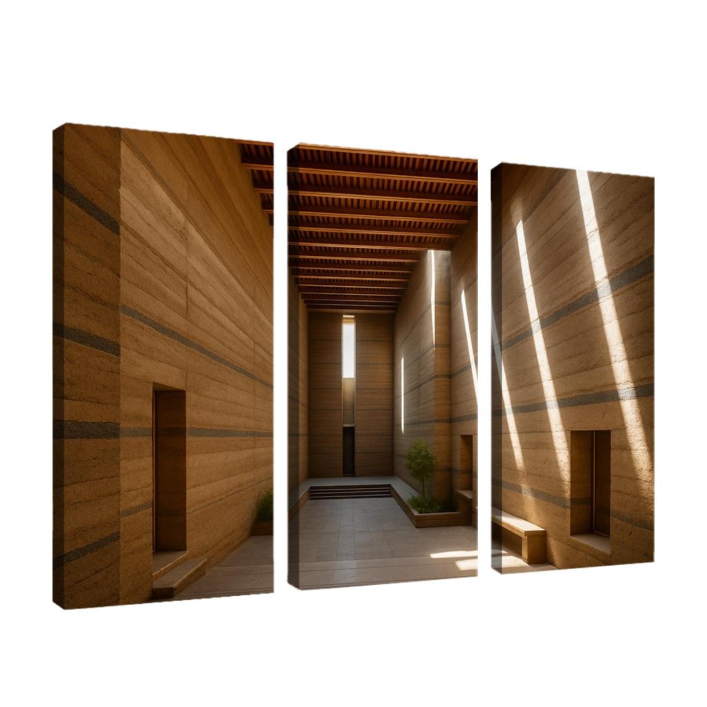 Stratified Rammed Earth Light Cathedral framed paintings