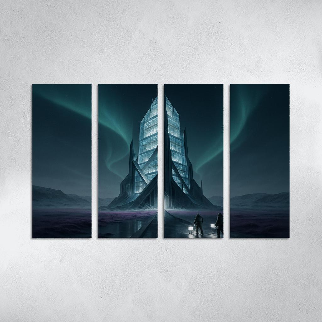 The Cryoglass Archive Spire multi-panel paintings