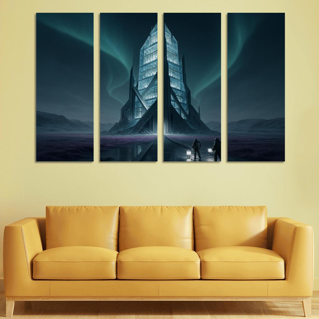 The Cryoglass Archive Spire multi-panel paintings