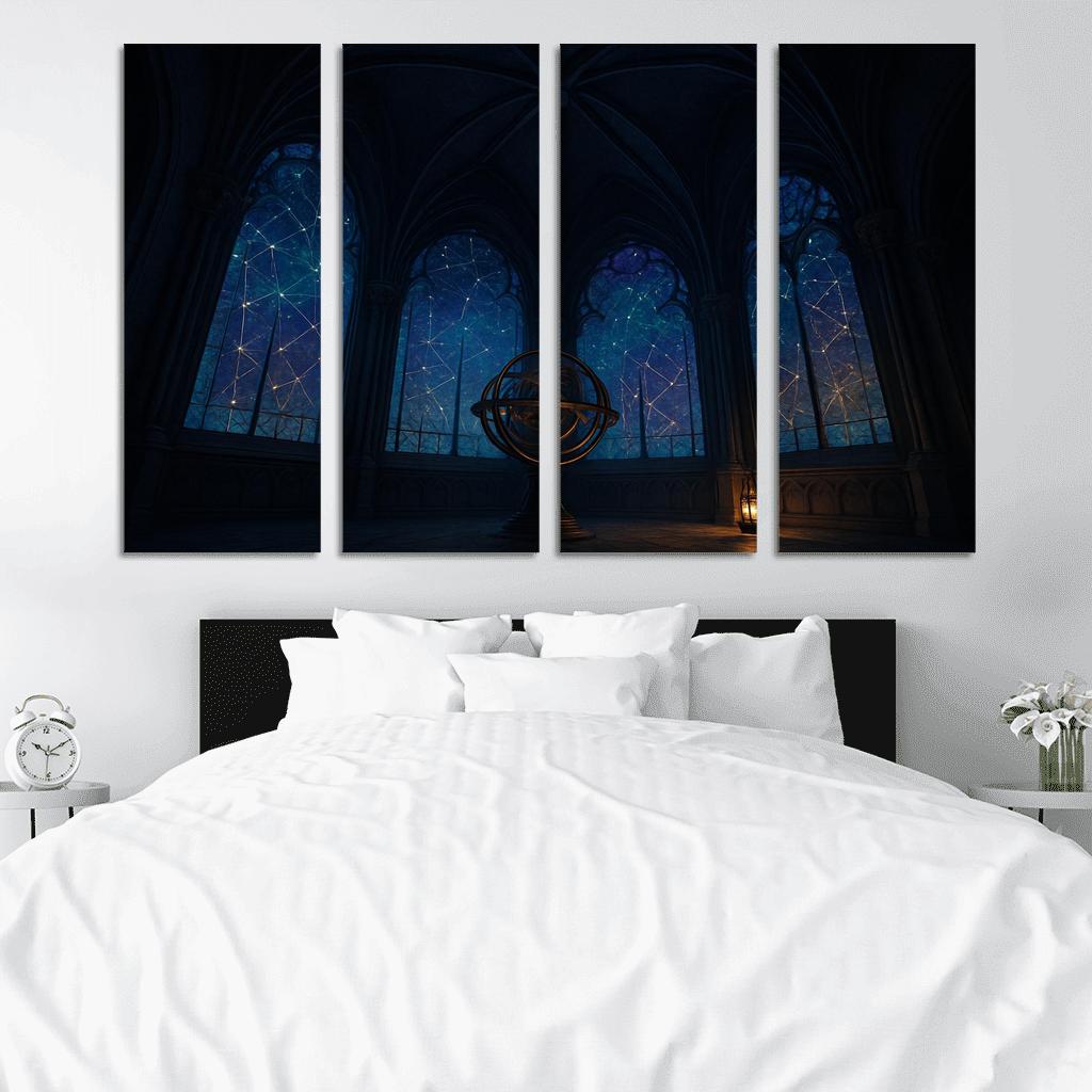 Ribbed Vault Observatory With Stained Glass Star Maps custom paintings frame