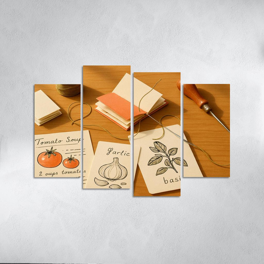 Hand Bound Mini Recipe Zine Crafting wall decor