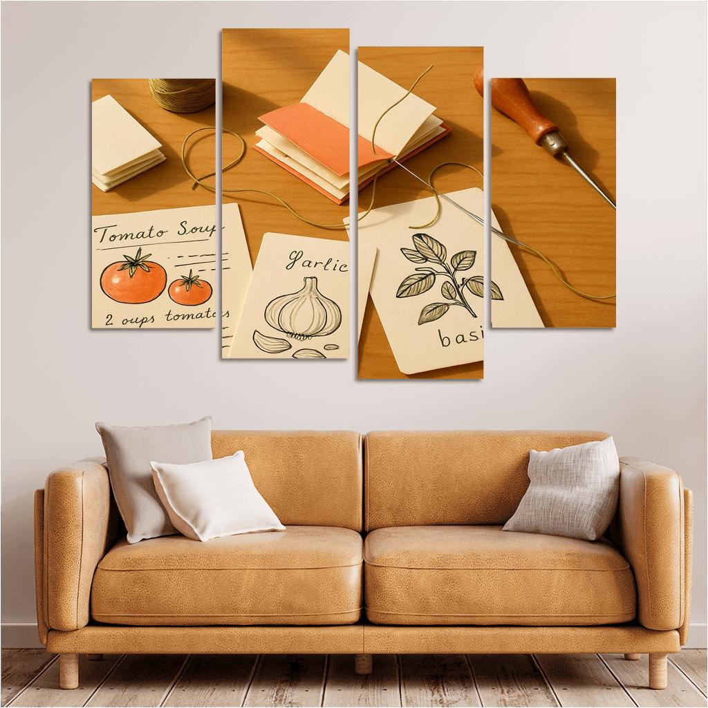 Hand Bound Mini Recipe Zine Crafting wall decor