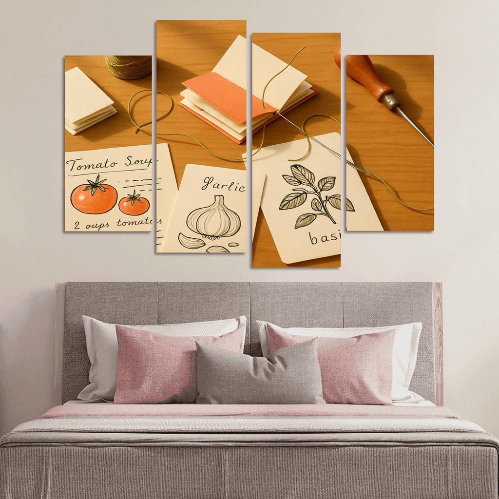 Hand Bound Mini Recipe Zine Crafting wall decor