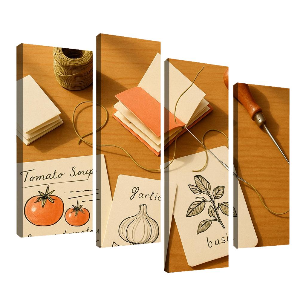 Hand Bound Mini Recipe Zine Crafting wall decor