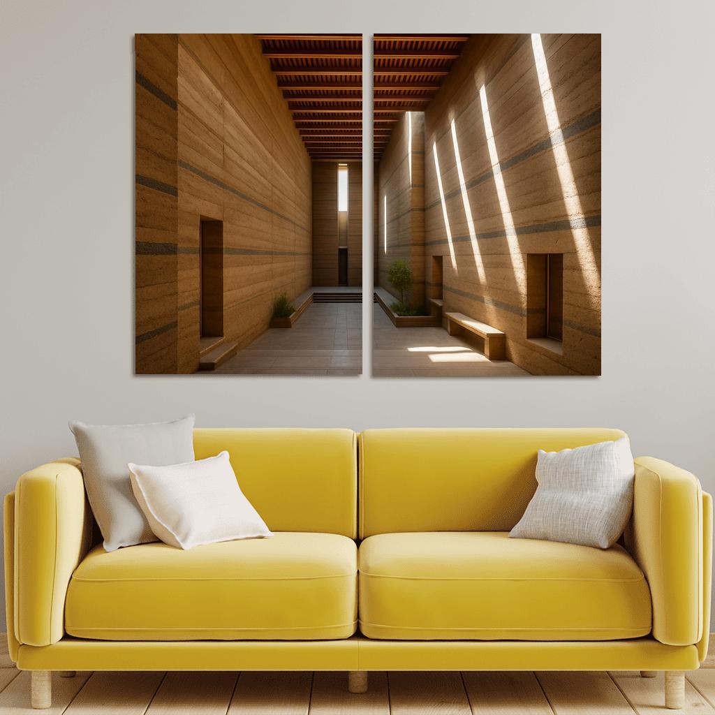 Stratified Rammed Earth Light Cathedral framed paintings