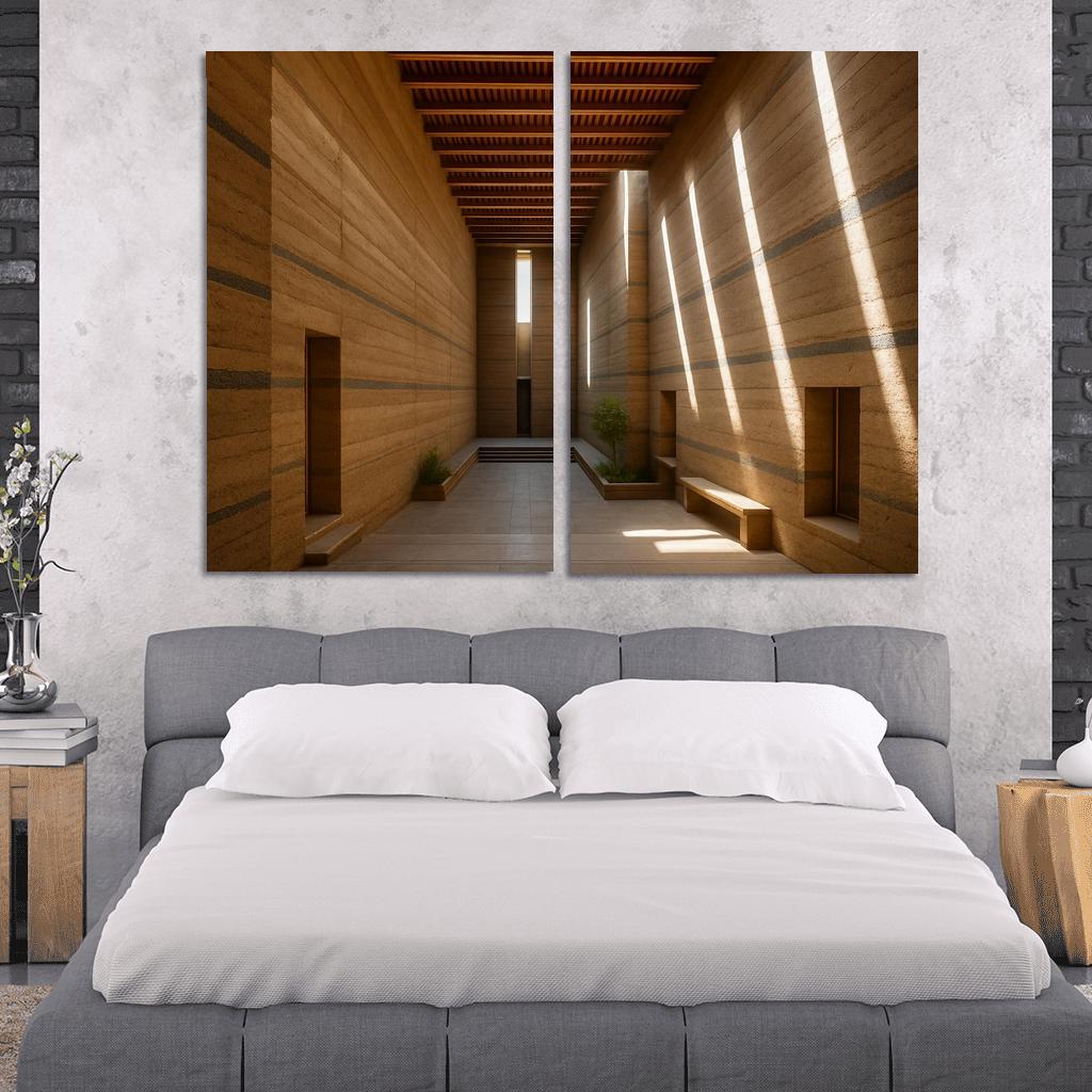 Stratified Rammed Earth Light Cathedral framed paintings