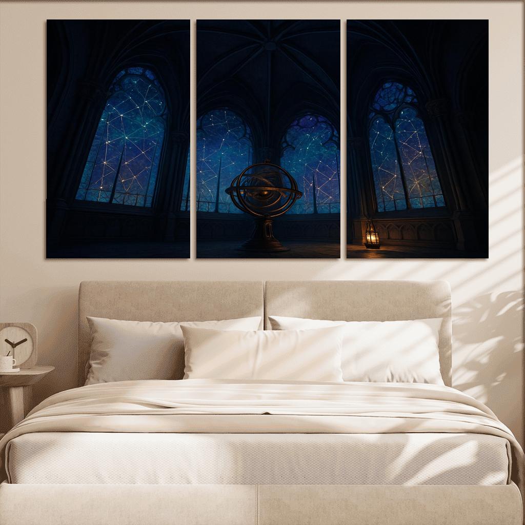 Ribbed Vault Observatory With Stained Glass Star Maps custom paintings frame
