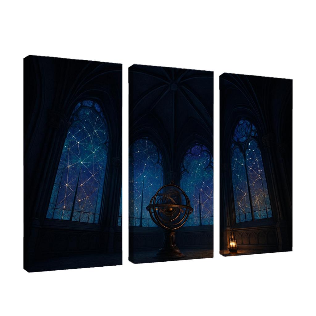 Ribbed Vault Observatory With Stained Glass Star Maps custom paintings frame