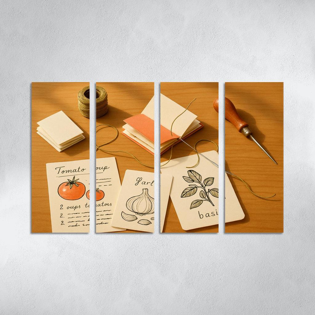 Hand Bound Mini Recipe Zine Crafting wall decor