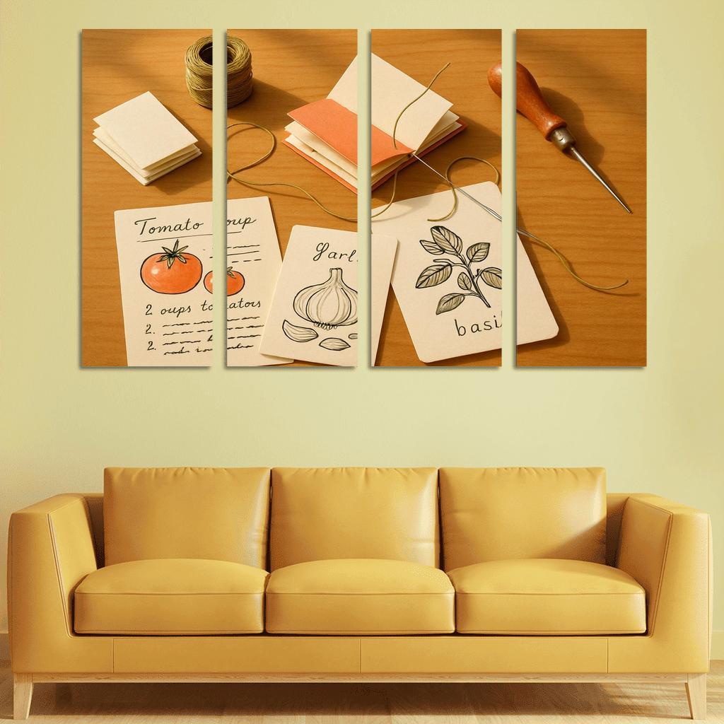 Hand Bound Mini Recipe Zine Crafting wall decor