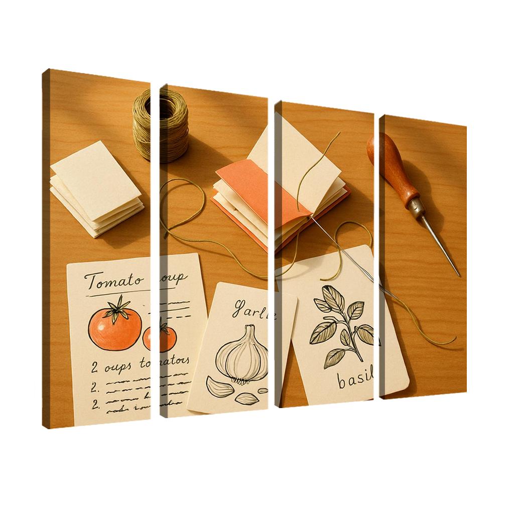 Hand Bound Mini Recipe Zine Crafting wall decor