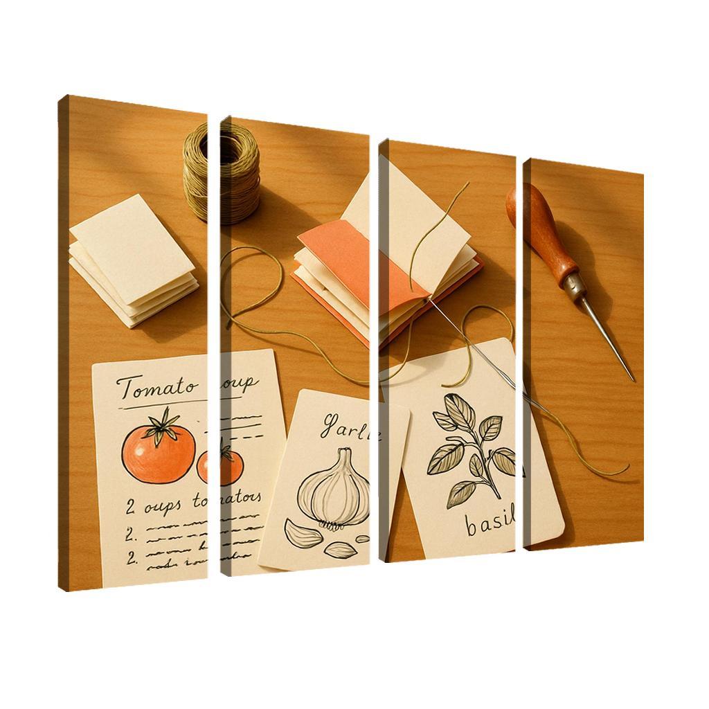 Hand Bound Mini Recipe Zine Crafting wall decor