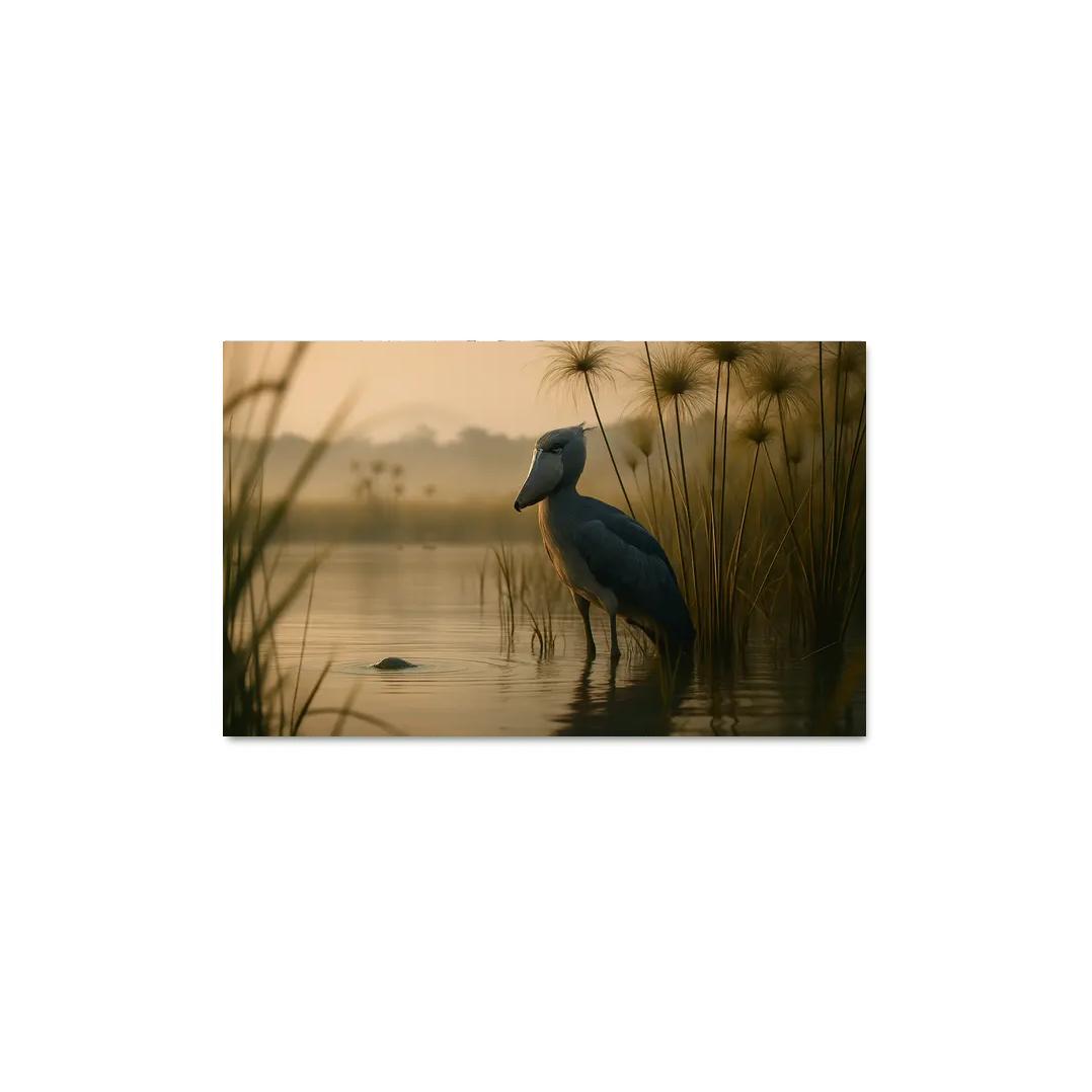 The Stoic Shoebill In Ugandan Papyrus Marsh modern paintings frame