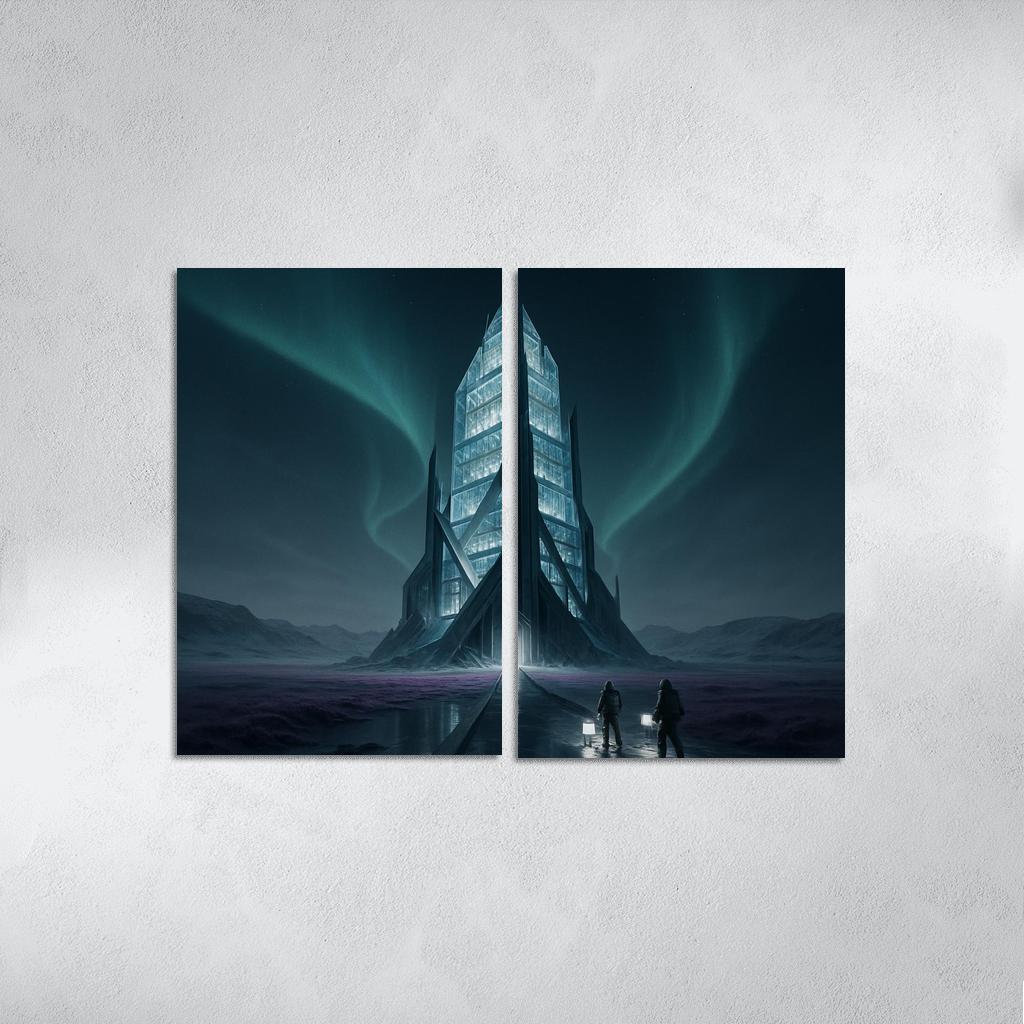 The Cryoglass Archive Spire multi-panel paintings