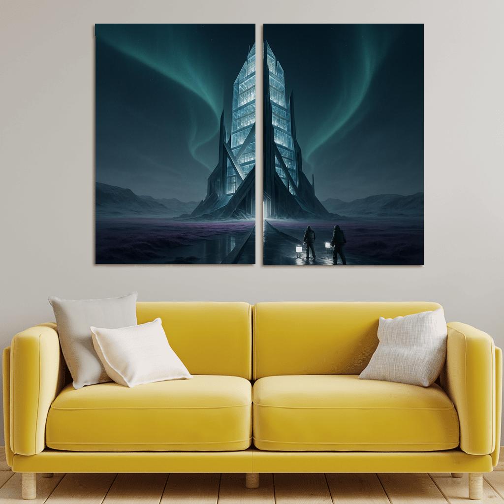 The Cryoglass Archive Spire multi-panel paintings