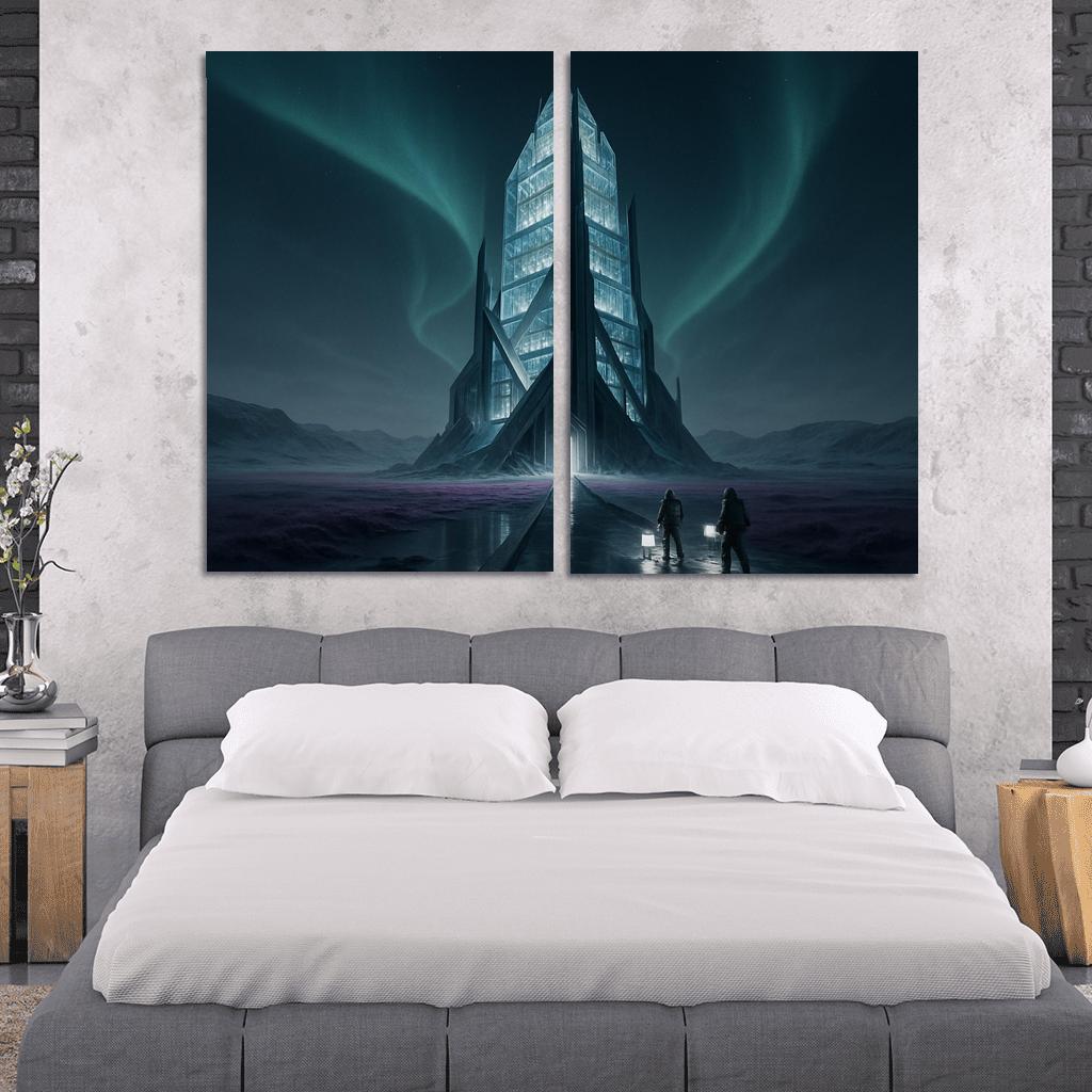 The Cryoglass Archive Spire multi-panel paintings