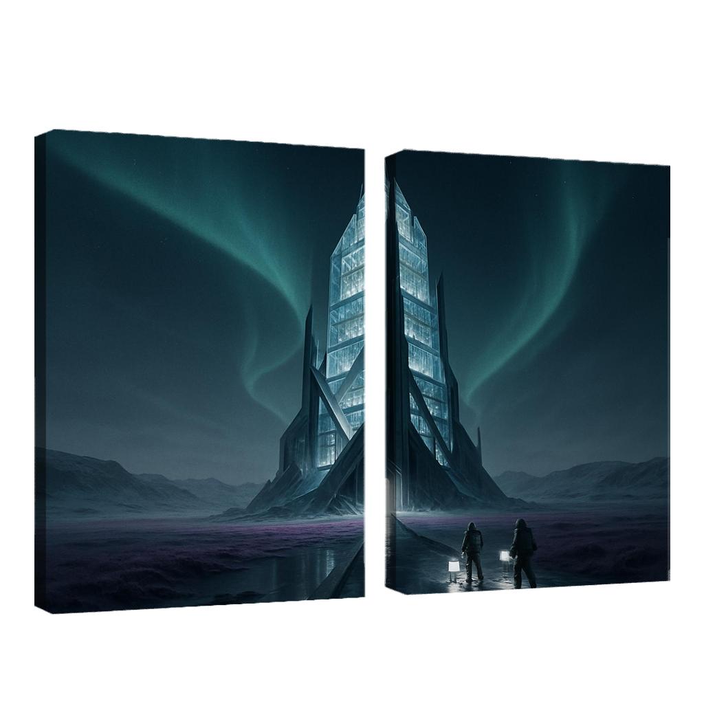 The Cryoglass Archive Spire multi-panel paintings