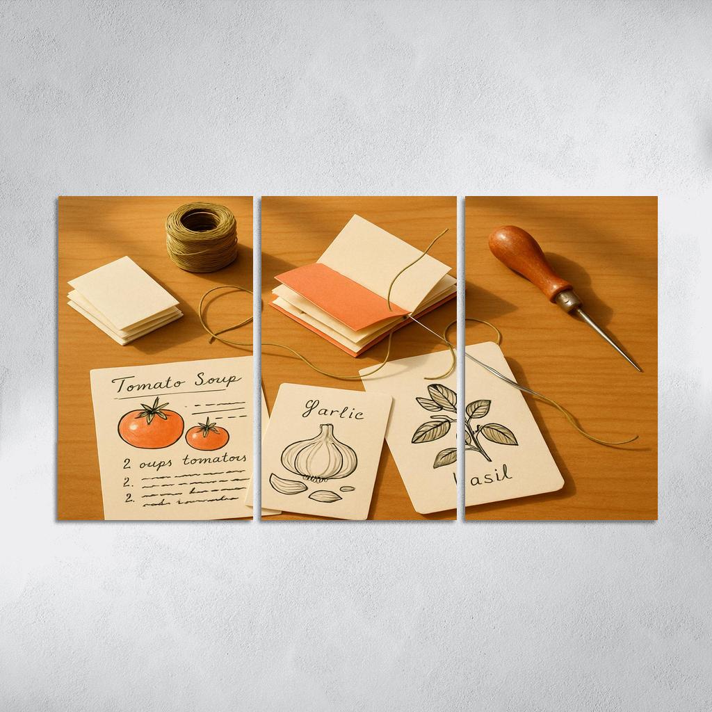 Hand Bound Mini Recipe Zine Crafting wall decor