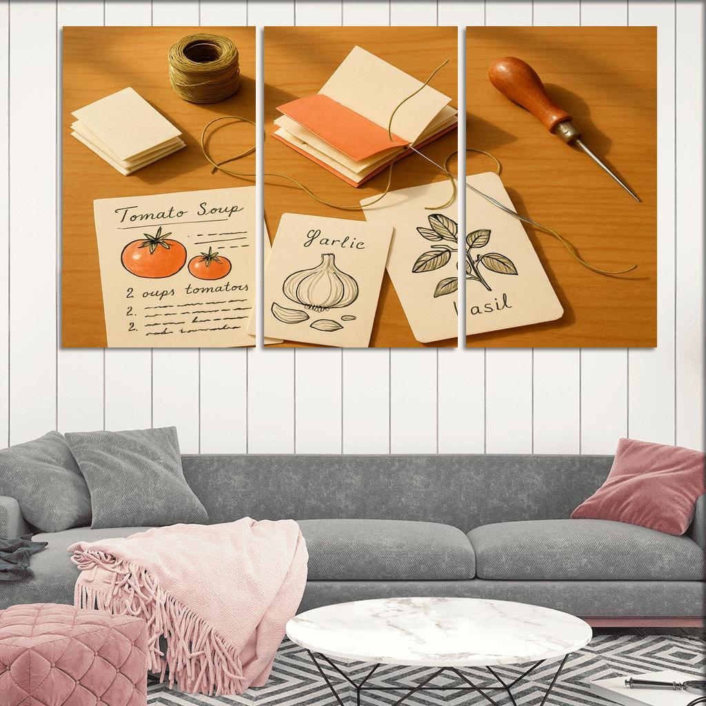 Hand Bound Mini Recipe Zine Crafting wall decor