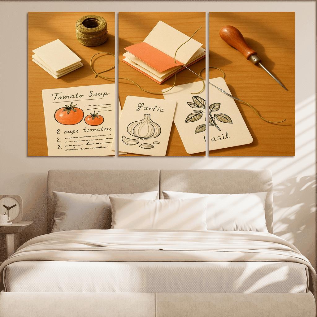 Hand Bound Mini Recipe Zine Crafting wall decor