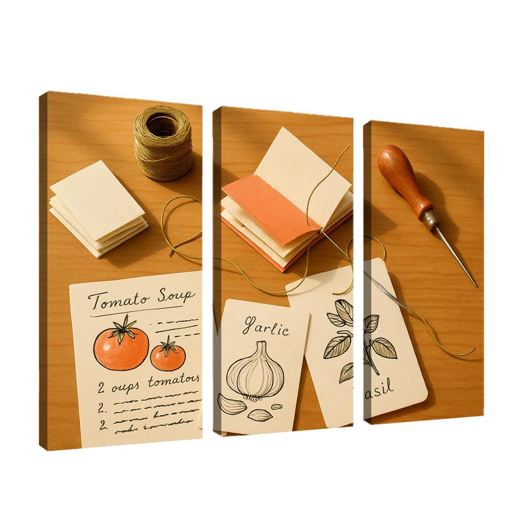 Hand Bound Mini Recipe Zine Crafting wall decor