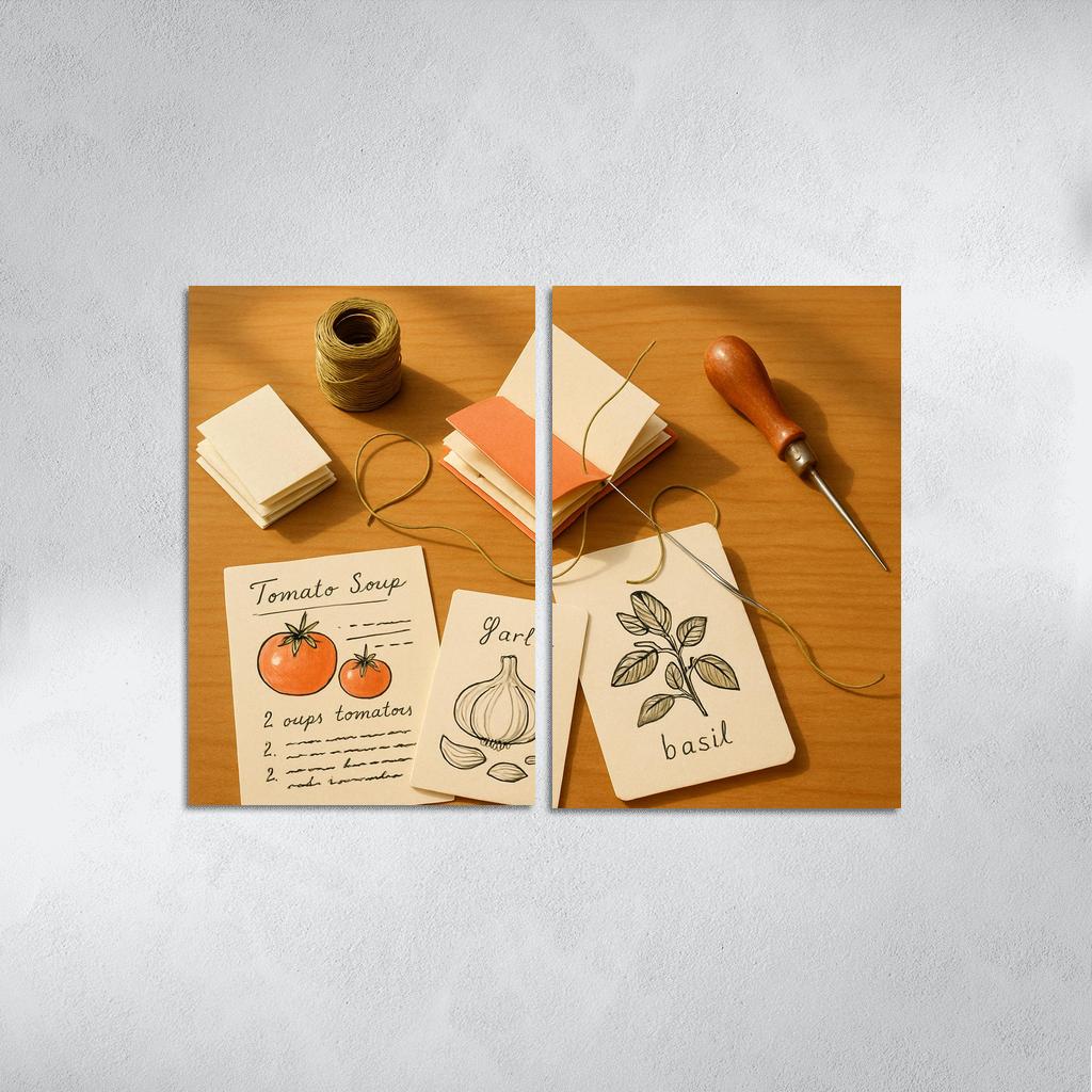 Hand Bound Mini Recipe Zine Crafting wall decor