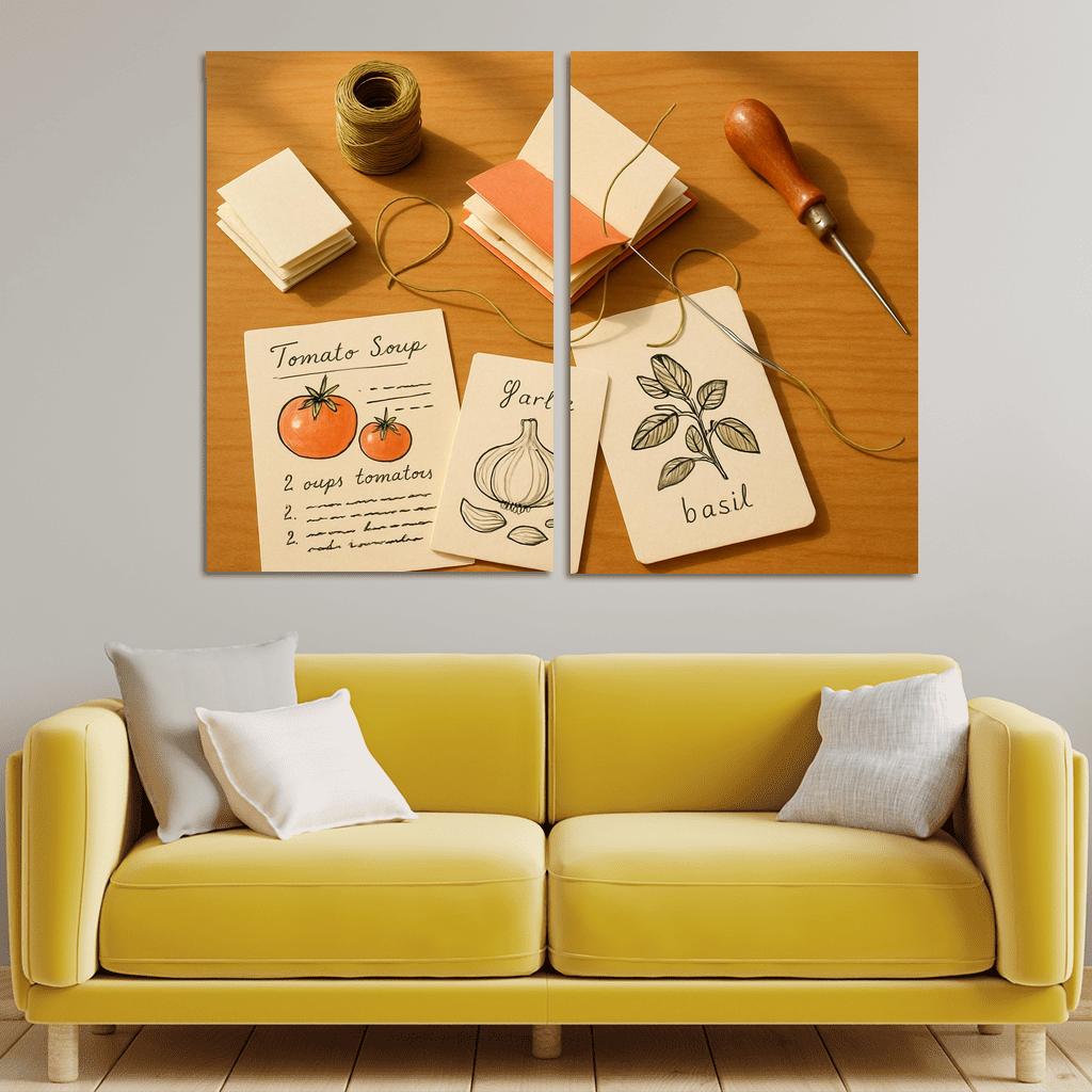 Hand Bound Mini Recipe Zine Crafting wall decor