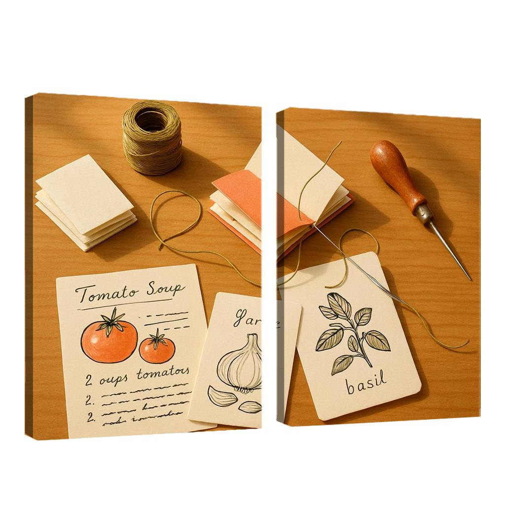 Hand Bound Mini Recipe Zine Crafting wall decor