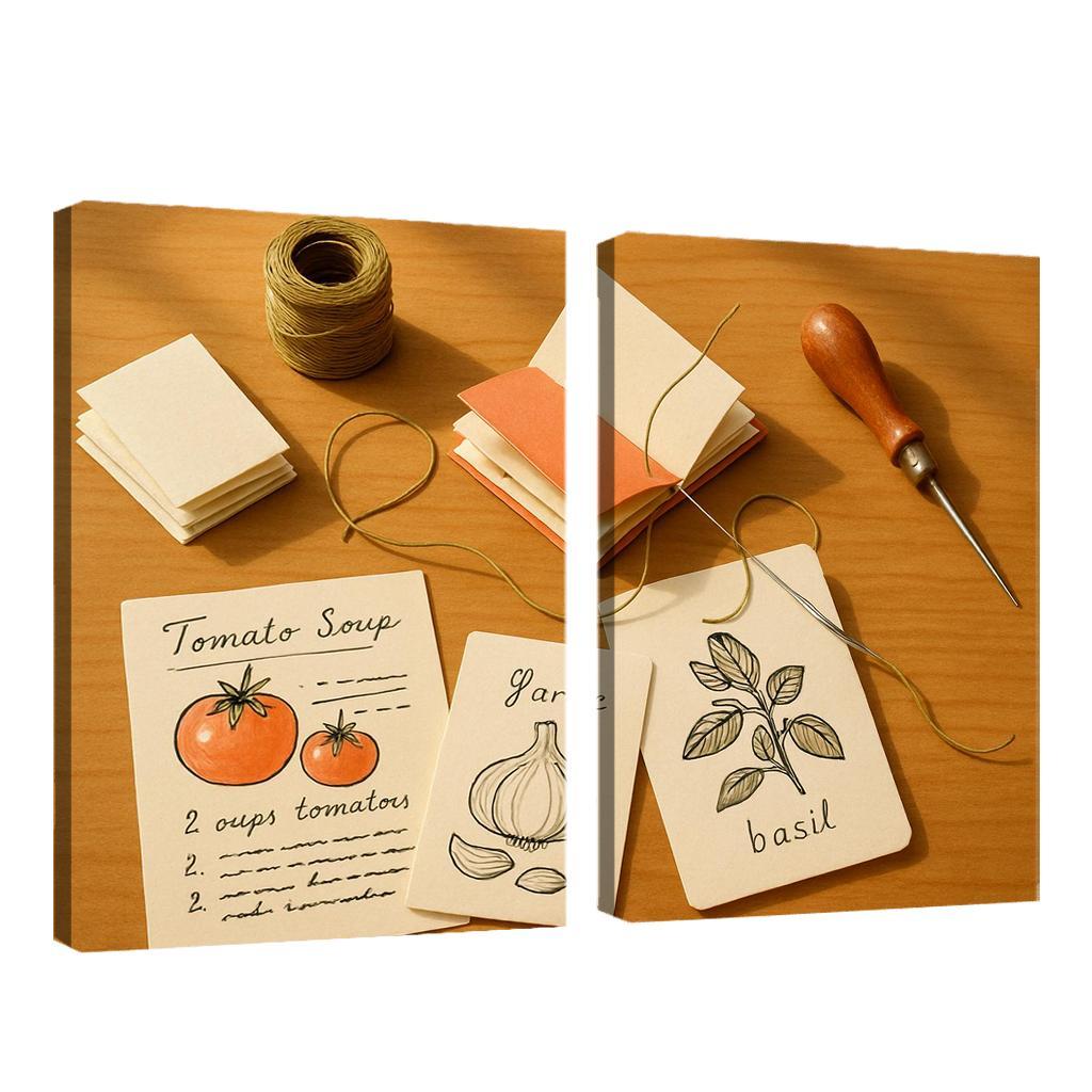 Hand Bound Mini Recipe Zine Crafting wall decor