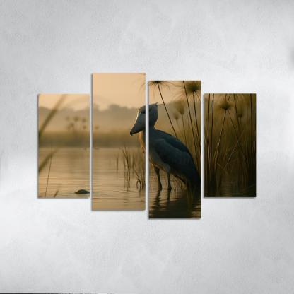 The Stoic Shoebill In Ugandan Papyrus Marsh modern paintings frame