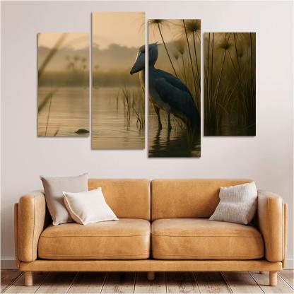 The Stoic Shoebill In Ugandan Papyrus Marsh modern paintings frame