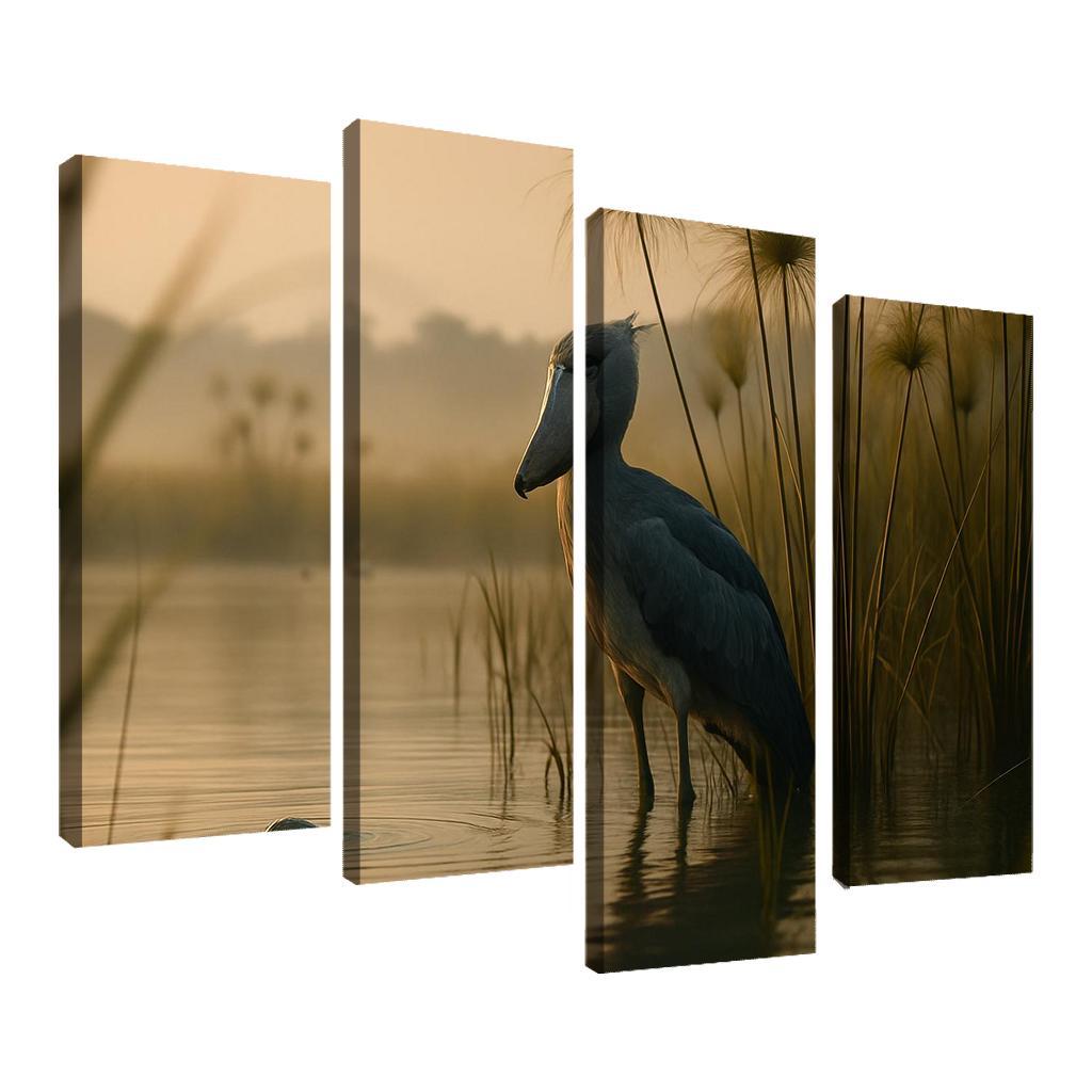 The Stoic Shoebill In Ugandan Papyrus Marsh modern paintings frame