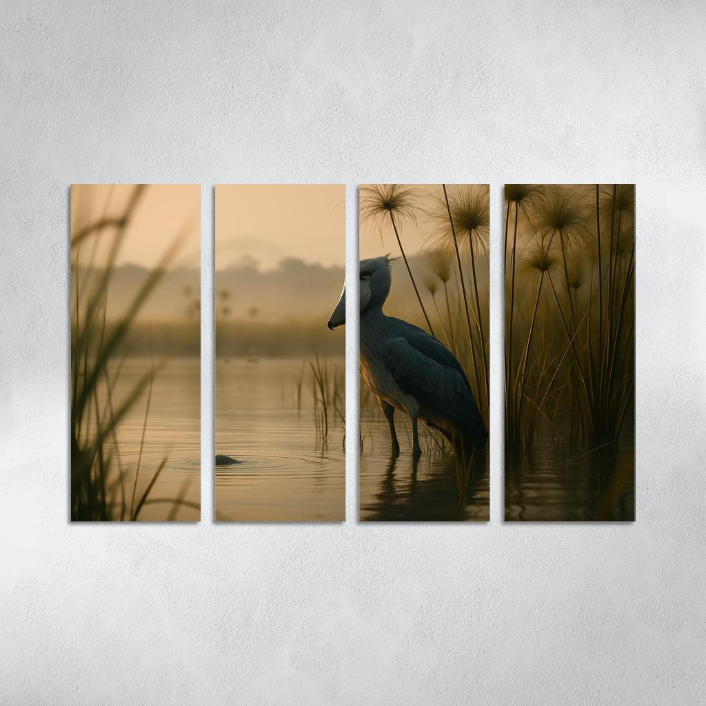 The Stoic Shoebill In Ugandan Papyrus Marsh modern paintings frame
