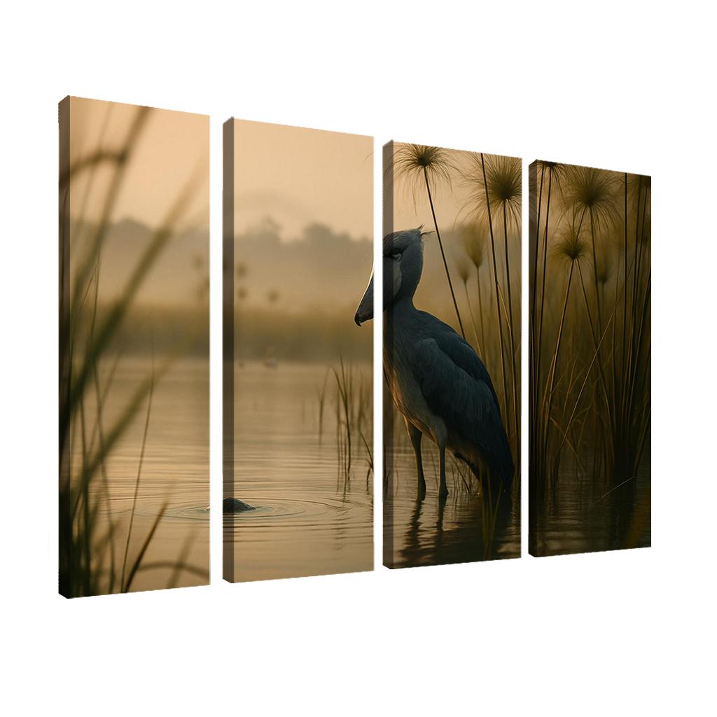 The Stoic Shoebill In Ugandan Papyrus Marsh modern paintings frame
