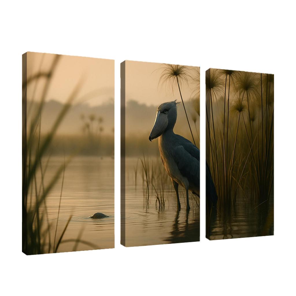 The Stoic Shoebill In Ugandan Papyrus Marsh modern paintings frame